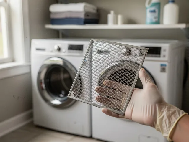 Eastlake Dryer Vent Cleaning specialist performing detailed lint trap cleaning service in Eastlake