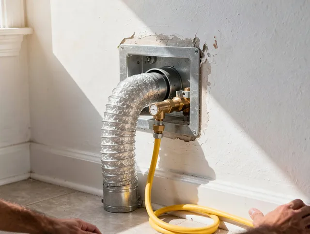 Eastlake Dryer Vent Cleaning certified technician performing specialized gas dryer vent cleaning in Eastlake